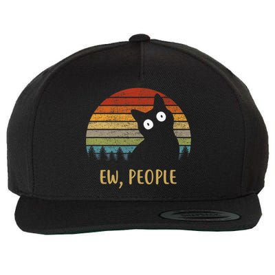 Ew, People Funny Black Cat Wool Snapback Cap