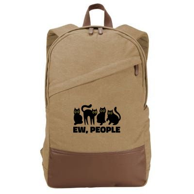 Ew People Funny Cat Lover Cotton Canvas Backpack