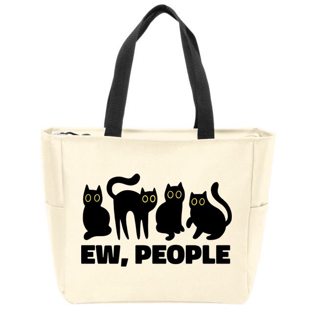 Ew People Funny Cat Lover Zip Tote Bag