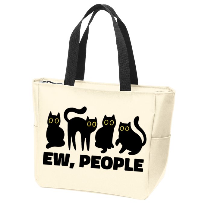 Ew People Funny Cat Lover Zip Tote Bag