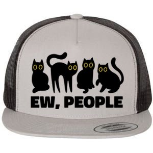 Ew People Funny Cat Lover Flat Bill Trucker Hat