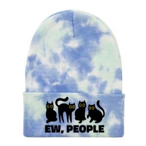 Ew People Funny Cat Lover Tie Dye 12in Knit Beanie