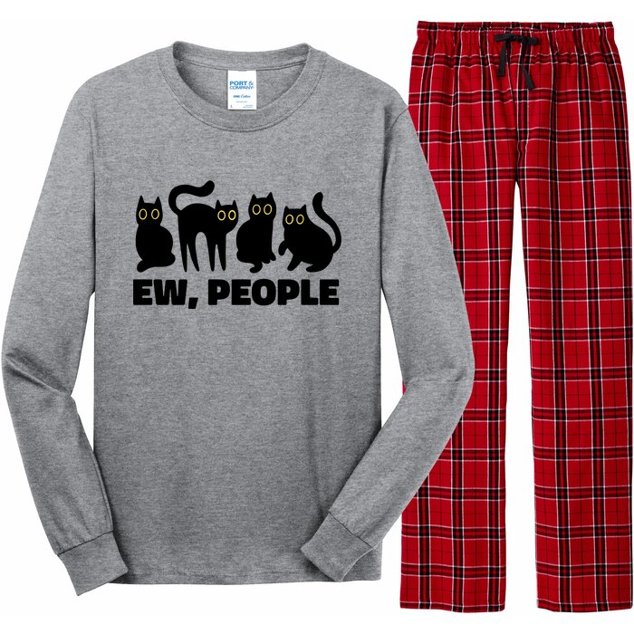 Ew People Funny Cat Lover Long Sleeve Pajama Set