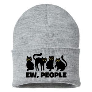 Ew People Funny Cat Lover Sustainable Knit Beanie