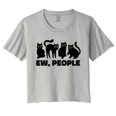 Ew People Funny Cat Lover Women's Crop Top Tee