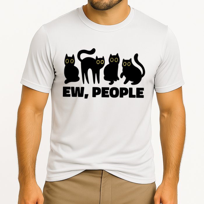 Ew People Funny Cat Lover Cooling Performance Crew T-Shirt