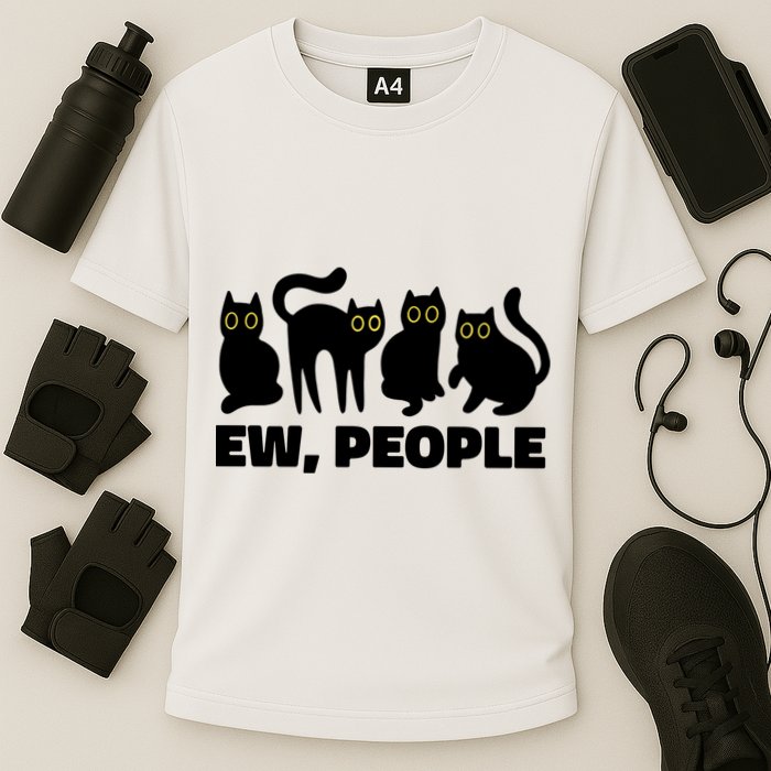 Ew People Funny Cat Lover Cooling Performance Crew T-Shirt