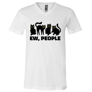 Ew People Funny Cat Lover V-Neck T-Shirt