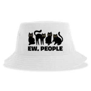 Ew People Funny Cat Lover Sustainable Bucket Hat