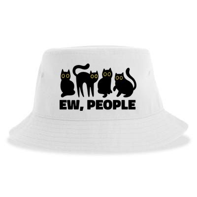 Ew People Funny Cat Lover Sustainable Bucket Hat