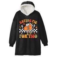 Eating Pie For Two Thanksgiving Pregnancy Announcement Hooded Wearable Blanket