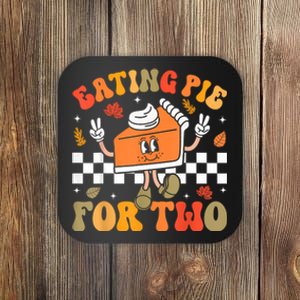 Eating Pie For Two Thanksgiving Pregnancy Announcement Coaster