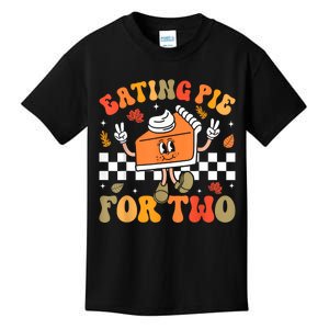 Eating Pie For Two Thanksgiving Pregnancy Announcement Kids T-Shirt