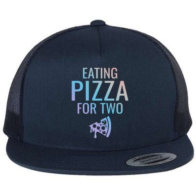 Eating Pizza For Two Great Gift Pregnancy Gift Flat Bill Trucker Hat