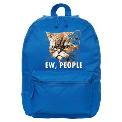 Ew People Funny Cat Introvert Cat Lovers Graphic Gift 16 in Basic Backpack