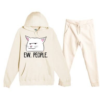 Ew People Funny Cat Owner Gift Love Cats Gift Premium Hooded Sweatsuit Set