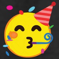 Emoticon Partying Face Birthday 7 Panel Mesh Trucker Snapback Hat