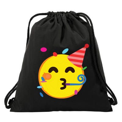Emoticon Partying Face Birthday Drawstring Bag