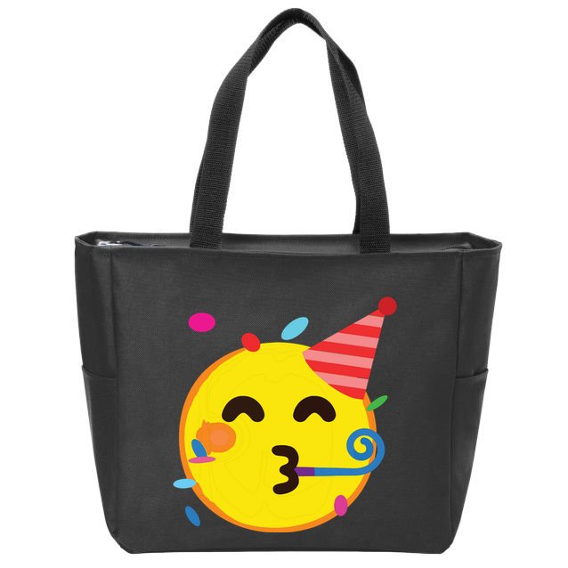 Emoticon Partying Face Birthday Zip Tote Bag