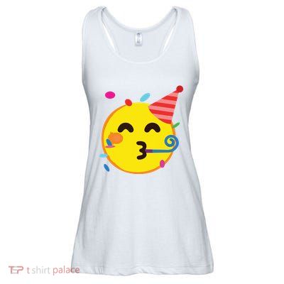 Emoticon Partying Face Birthday Ladies Essential Flowy Tank