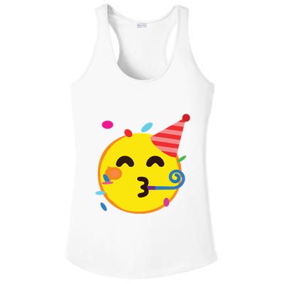 Emoticon Partying Face Birthday Ladies PosiCharge Competitor Racerback Tank