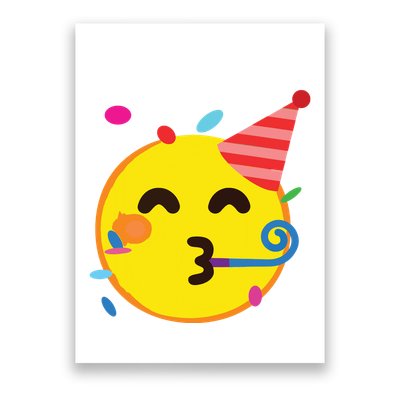 Emoticon Partying Face Birthday Poster