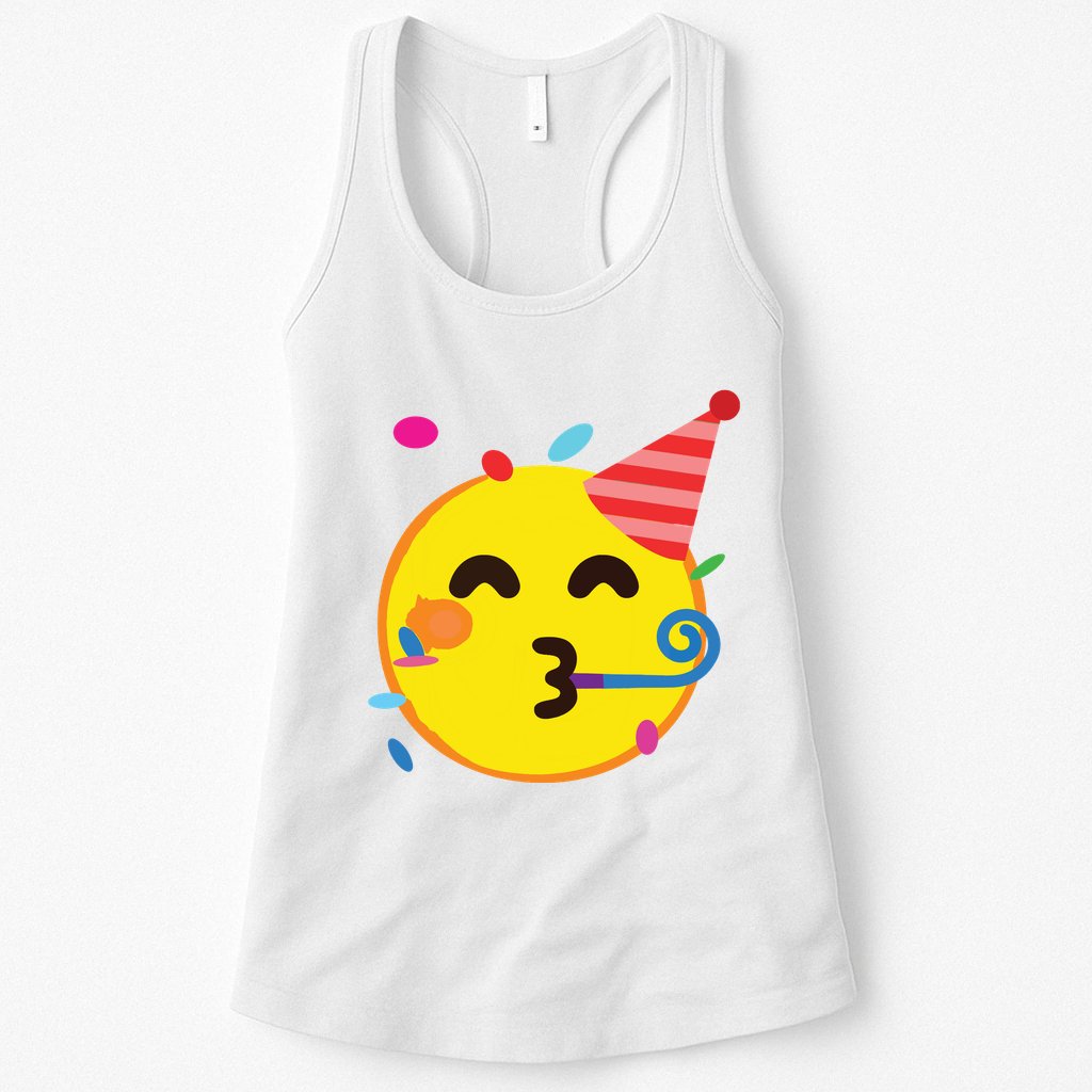 Emoticon Partying Face Birthday Womens Tank Top