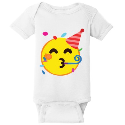 Emoticon Partying Face Birthday Baby Bodysuit
