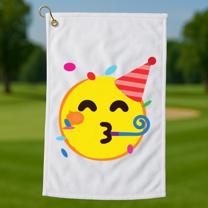Emoticon Partying Face Birthday Golf Towel