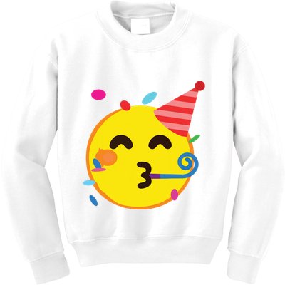 Emoticon Partying Face Birthday Kids Sweatshirt