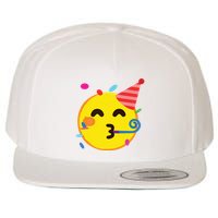 Emoticon Partying Face Birthday Wool Snapback Cap