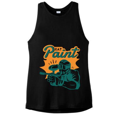 Eat Paint Funny Paintball Ladies PosiCharge Tri-Blend Wicking Tank