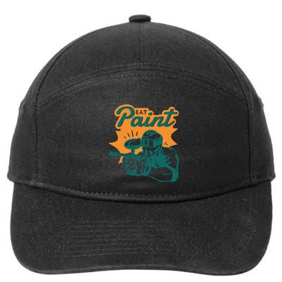 Eat Paint Funny Paintball 7-Panel Snapback Hat