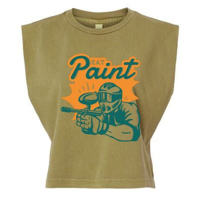 Eat Paint Funny Paintball Garment-Dyed Women's Muscle Tee