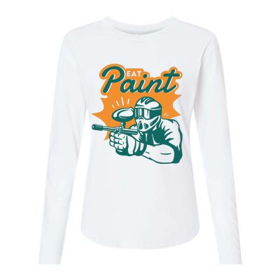 Eat Paint Funny Paintball Womens Cotton Relaxed Long Sleeve T-Shirt