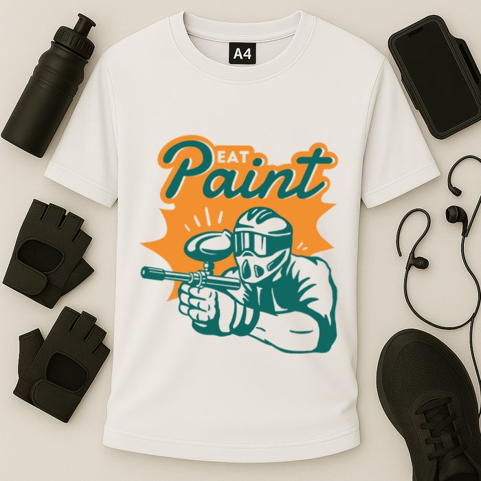 Eat Paint Funny Paintball Cooling Performance Crew T-Shirt