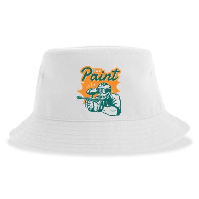Eat Paint Funny Paintball Sustainable Bucket Hat
