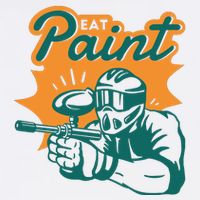 Eat Paint Funny Paintball Button