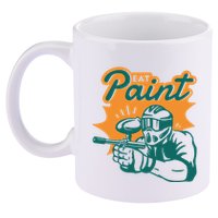 Eat Paint Funny Paintball 11oz C Handle Ceramic Mug