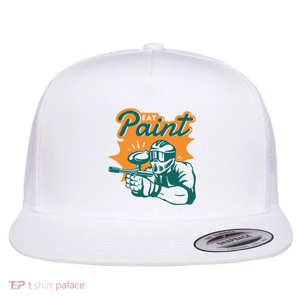 Eat Paint Funny Paintball Flatbill Hat