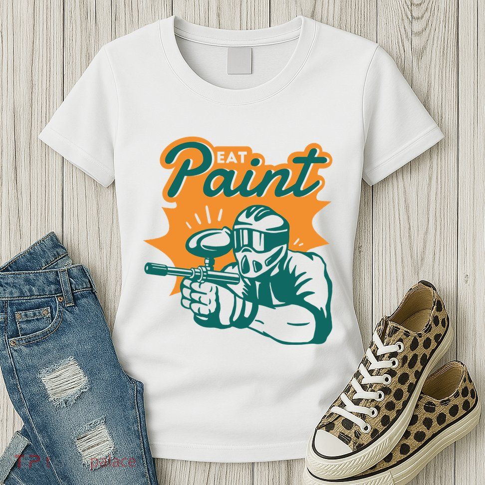 Eat Paint Funny Paintball Womens T-Shirt