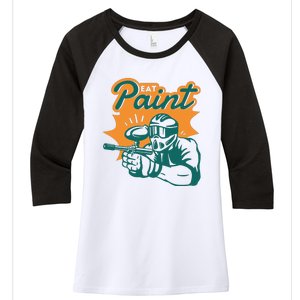 Eat Paint Funny Paintball Women's Tri-Blend 3/4-Sleeve Raglan Shirt