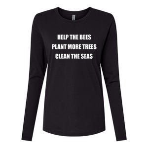 Environtal Protection Gift Save The Bees Plant More Trees Cool Gift Womens Cotton Relaxed Long Sleeve T-Shirt