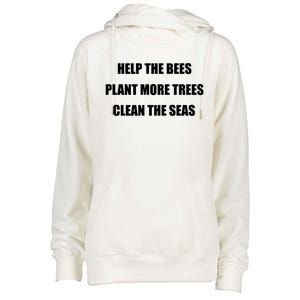 Environtal Protection Gift Save The Bees Plant More Trees Cool Gift Womens Funnel Neck Pullover Hood