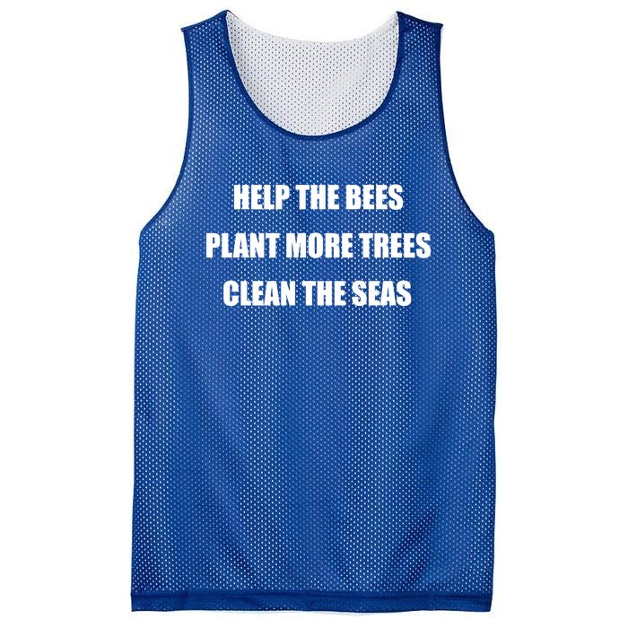 Environtal Protection Gift Save The Bees Plant More Trees Cool Gift Mesh Reversible Basketball Jersey Tank