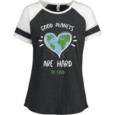 Environmental Protection Good Planets Are Hard... Earth Day Enza Ladies Jersey Colorblock Tee