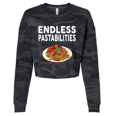 Endless Pastabilities Gifts Funny Pasta Spaghetti Cropped Pullover Crew