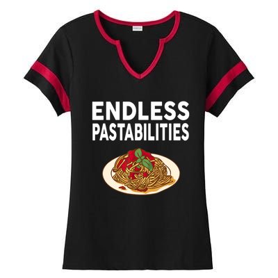 Endless Pastabilities Gifts Funny Pasta Spaghetti Ladies Halftime Notch Neck Tee