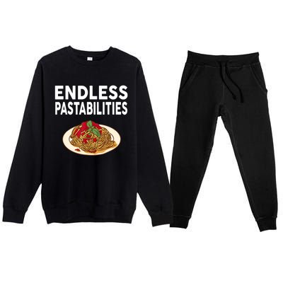 Endless Pastabilities Gifts Funny Pasta Spaghetti Premium Crewneck Sweatsuit Set