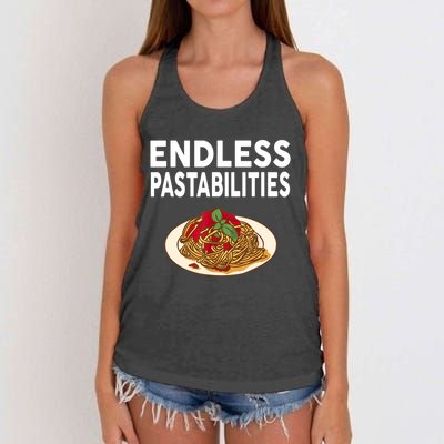 Endless Pastabilities Gifts Funny Pasta Spaghetti Women's Knotted Racerback Tank